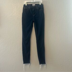 Hudson Jeans Blair super skinny dark wash raw hem ankle jeans size 24